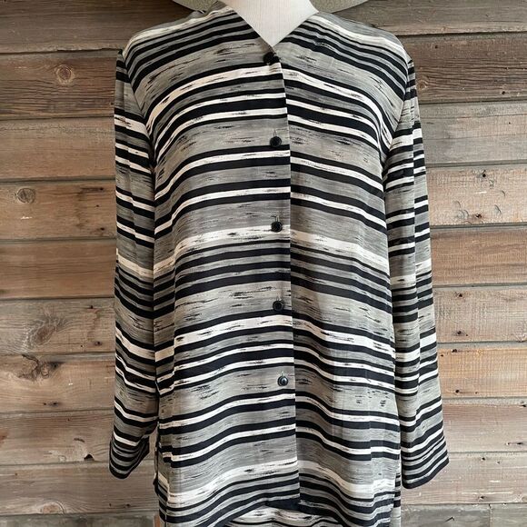 Josephine Chaus Matching Button Down Blouse Top and Wrap Skirt Size 10 EUC - Picture 2 of 12